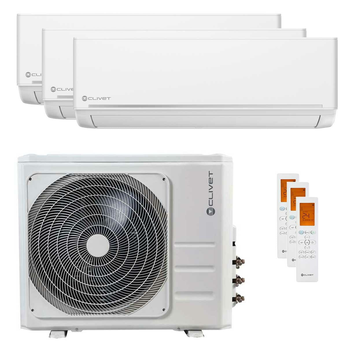 Condizionatore Clivet EZCool trial split 9000+9000+24000 BTU inverter A++ unità esterna 10.5 kW