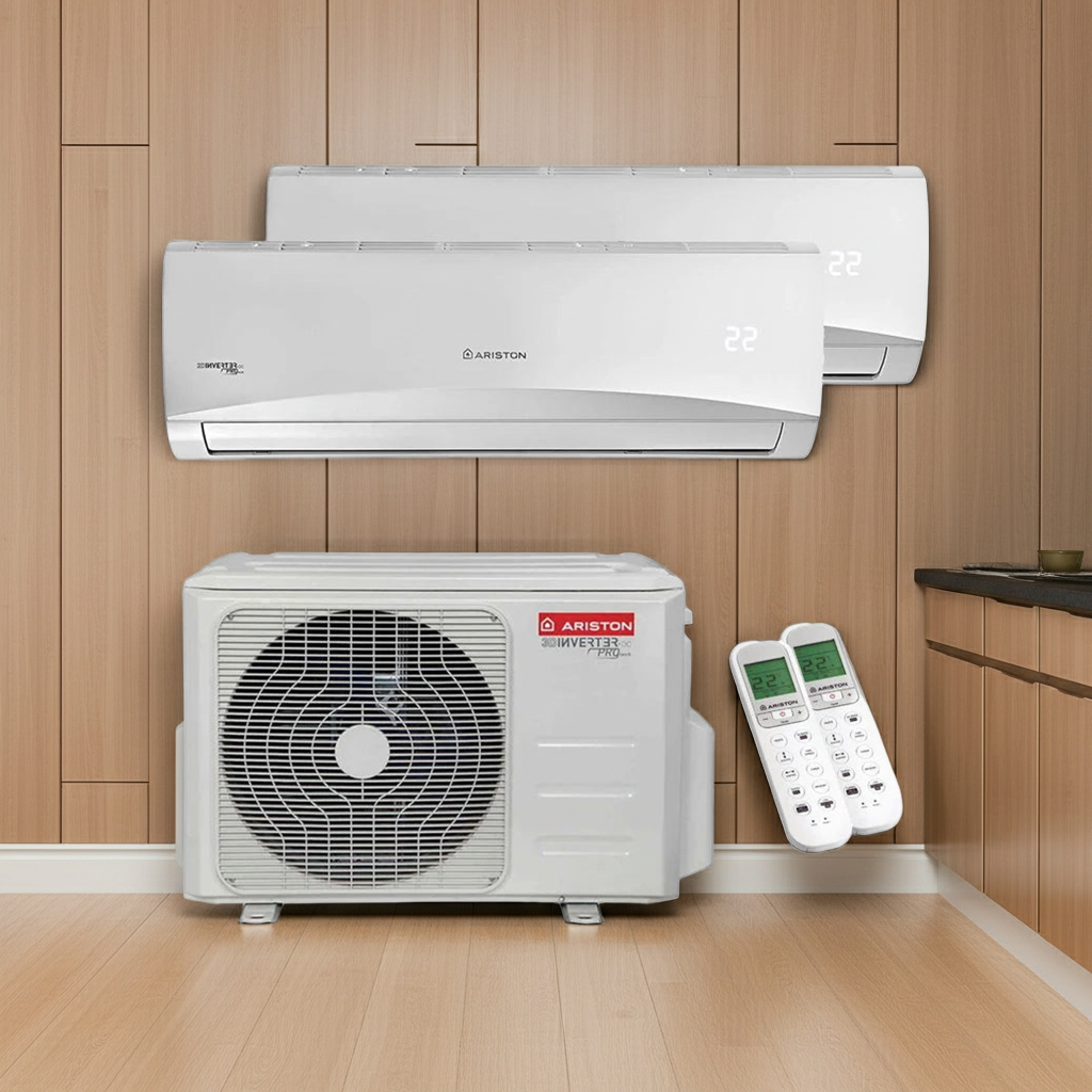Ariston PRIOS R32 Condizionatore dual split 9000+9000 BTU inverter A+ unità esterna 5,0 kW