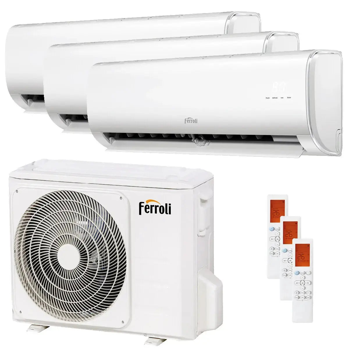 Condizionatore Ferroli Giada trial split 9000+12000+18000 BTU inverter A+ wifi unità esterna 8,2 kW Ferroli