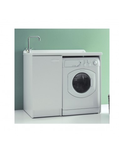 Mobile lavatoio lavanderia 107x61 copri lavatrice Lady bianco dx aperto