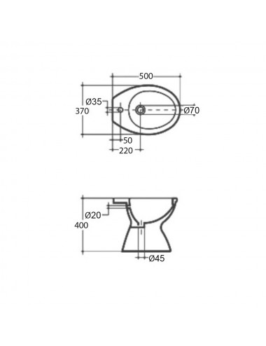 Bidet in ceramica bianco modello Kaila Linpha Sanitary