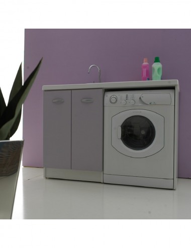 Mobile lavatoio lavanderia copri lavatrice Sfera cm 124x60 sx aperto vari colori