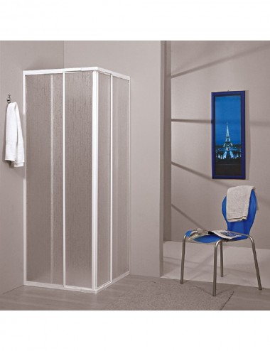 Box doccia scorrevole acrilico 70/80 x 90/100 profili in alluminio bianco