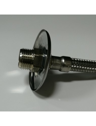 Coppia tubo flessibile flessibili acqua M/F 1/2" in acciaio inox prolungato