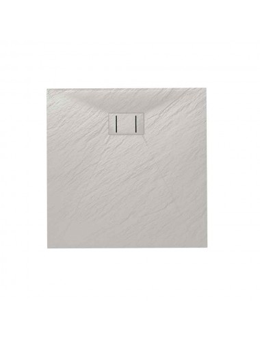 Piatto doccia slim quadrato 80x80 h 2.6 cm bianco effetto pietra