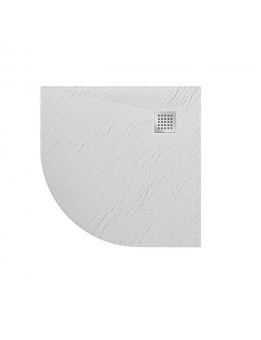 Piatto doccia slim 90x90 h 2.6 cm semicircolare bianco effetto pietra
