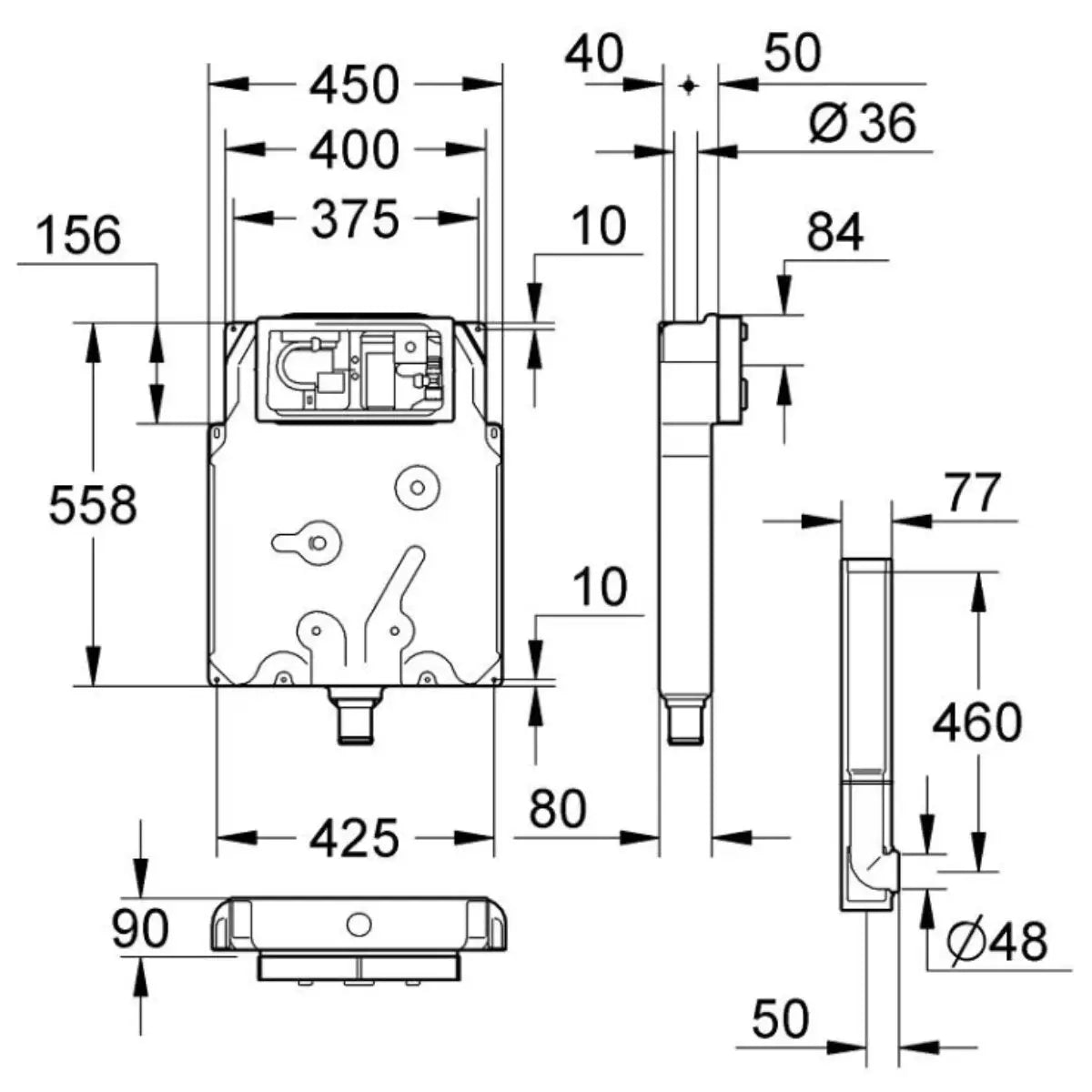 Kit Grohe Cassetta WC + placca Colani cromo Grohe