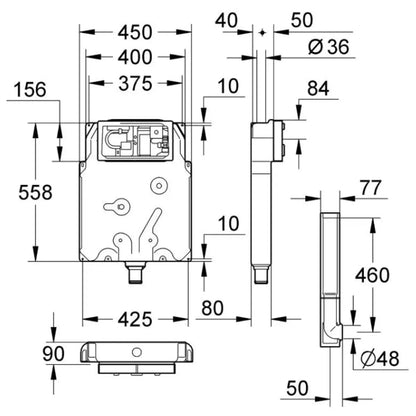 Kit Grohe Cassetta WC + placca Colani cromo Grohe