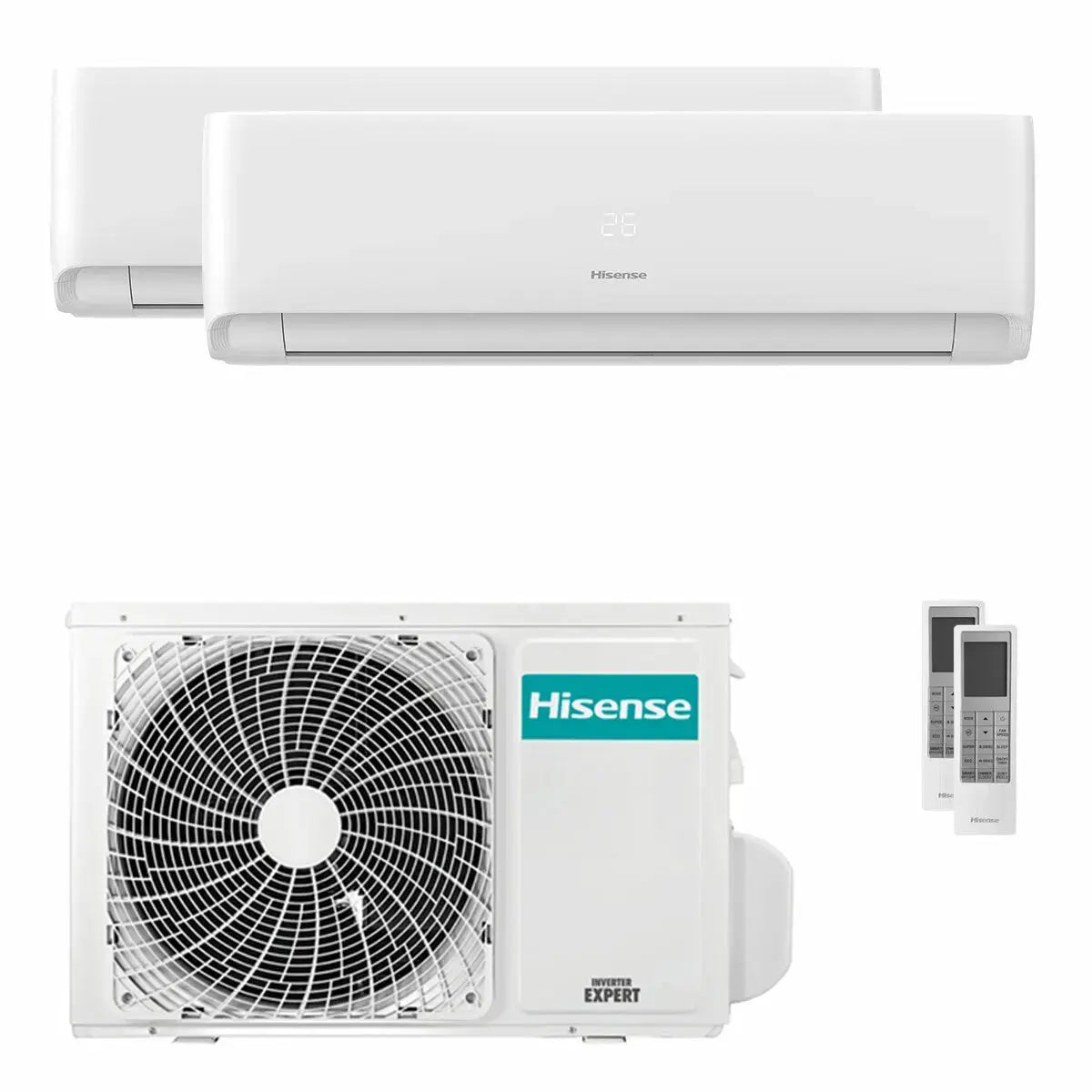 Condizionatore Hisense EcoSense dual split 7000+7000 BTU inverter A++ wifi unità esterna 4.1 kW Hisense