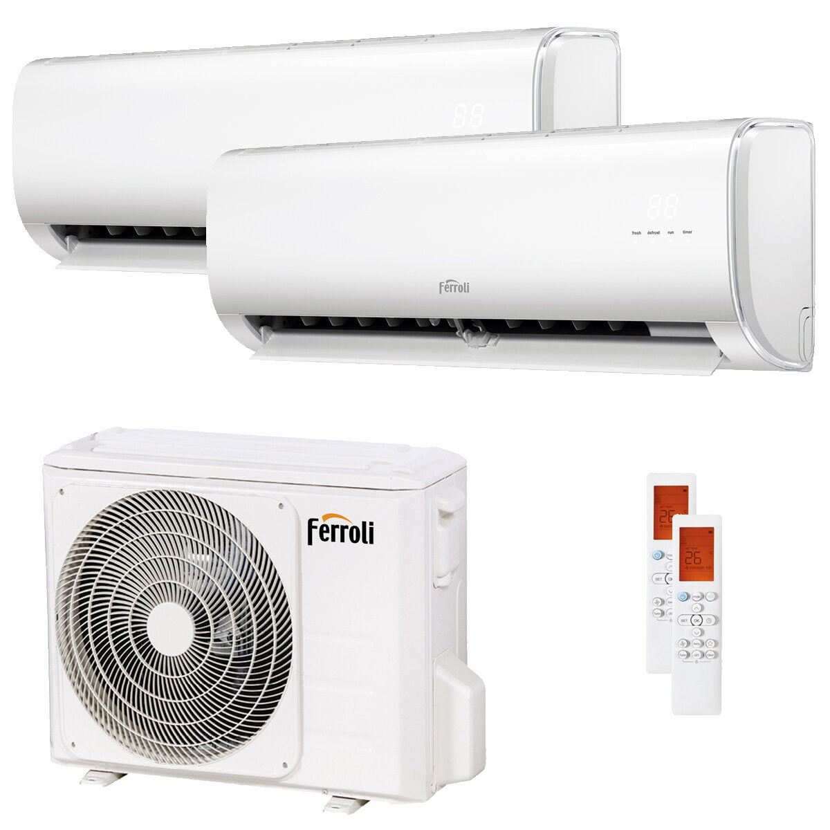 Condizionatore Ferroli Giada dual split 9000+18000 BTU inverter A+ wifi unità esterna 6.2 kW