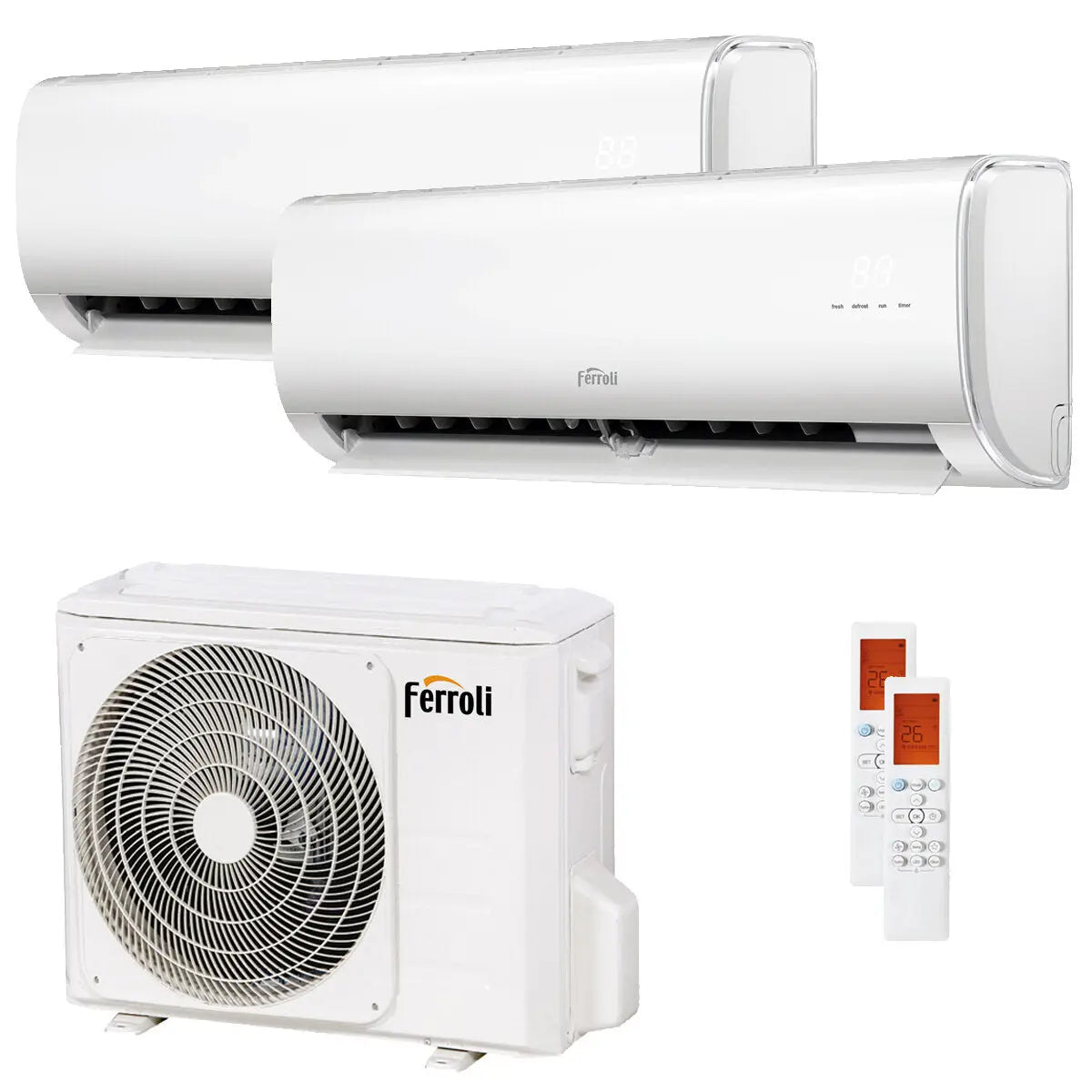 Condizionatore Ferroli Giada dual split 12000+18000 BTU inverter A wifi unità esterna 7.9 kW FERROLI