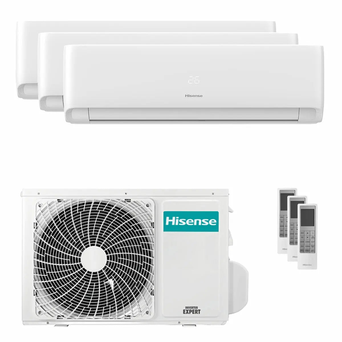 Condizionatore Hisense EcoSense trial split 7000+7000+7000 BTU inverter A++ wifi unità esterna 5.5 kW Hisense