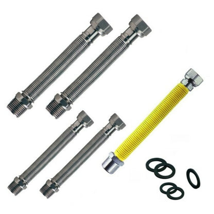 Kit installazione e sostituzione caldaia  a gas raccordi flessibili estensibili Climamarket componenti acqua/gas