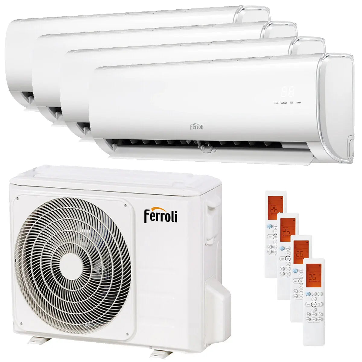 Condizionatore Ferroli Giada quadri split 9000+9000+9000+9000 BTU inverter A wifi unità esterna 8,2 kW Ferroli