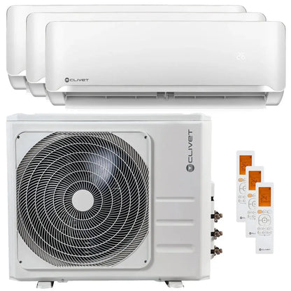 Condizionatore Clivet Essential 2 trial split 12000+18000+24000 BTU inverter classe A unità esterna 12,5 kW Clivet