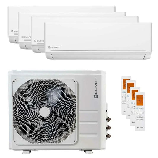 Clivet EZCool Condizionatore quadri split 9000+9000+9000+9000 BTU inverter A++ unità esterna 8.2 kW
