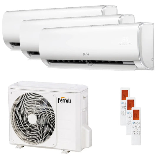 Condizionatore Ferroli Giada trial split 9000+9000+9000 BTU inverter A+ wifi unità esterna 7.9 kW FERROLI