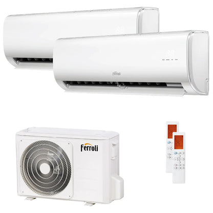 Condizionatore Ferroli Giada dual split 9000+9000 BTU inverter A wifi unità esterna 5.3 kW FERROLI