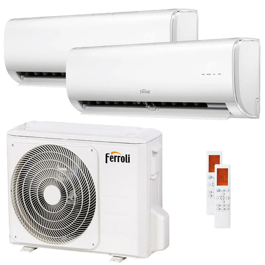 Condizionatore Ferroli Giada dual split 18000+18000 BTU inverter A wifi unità esterna 8,2 kW FERROLI