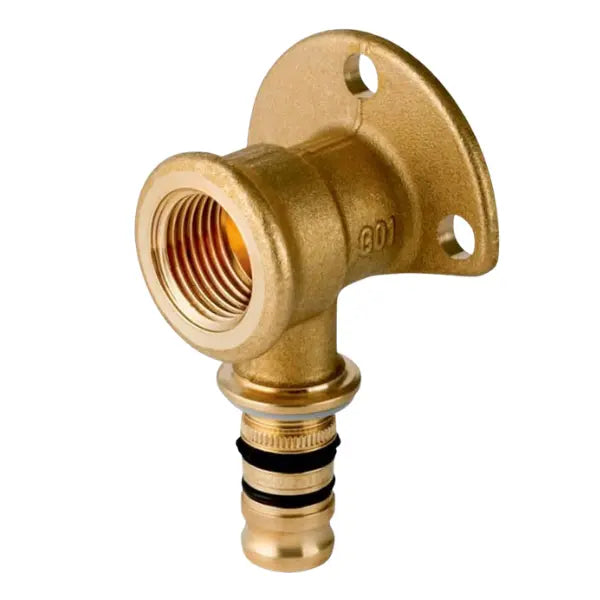 Gomito Mepla C/Flangia Ottone  ø16x1/2""F L.36 mm GEBERIT