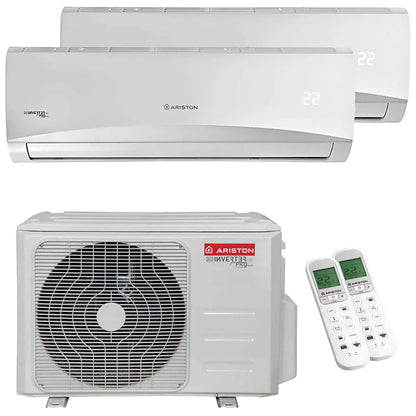 Ariston PRIOS R32 Condizionatore dual split 9000+9000 BTU inverter A+ unità esterna 5,0 kW