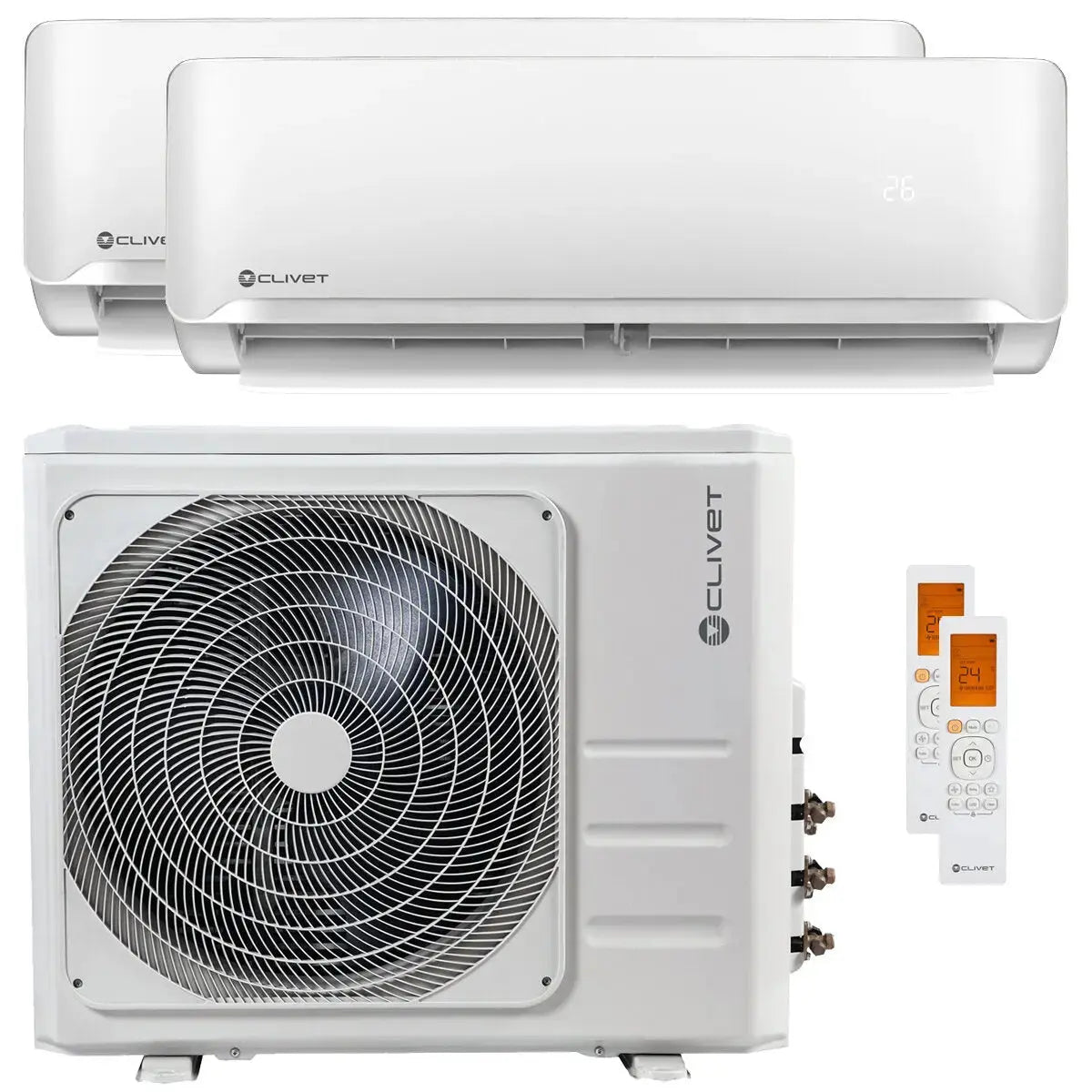 Condizionatore Clivet Essential 2 dual split 18000+18000 BTU inverter A++ unità esterna 10,5 kW Clivet