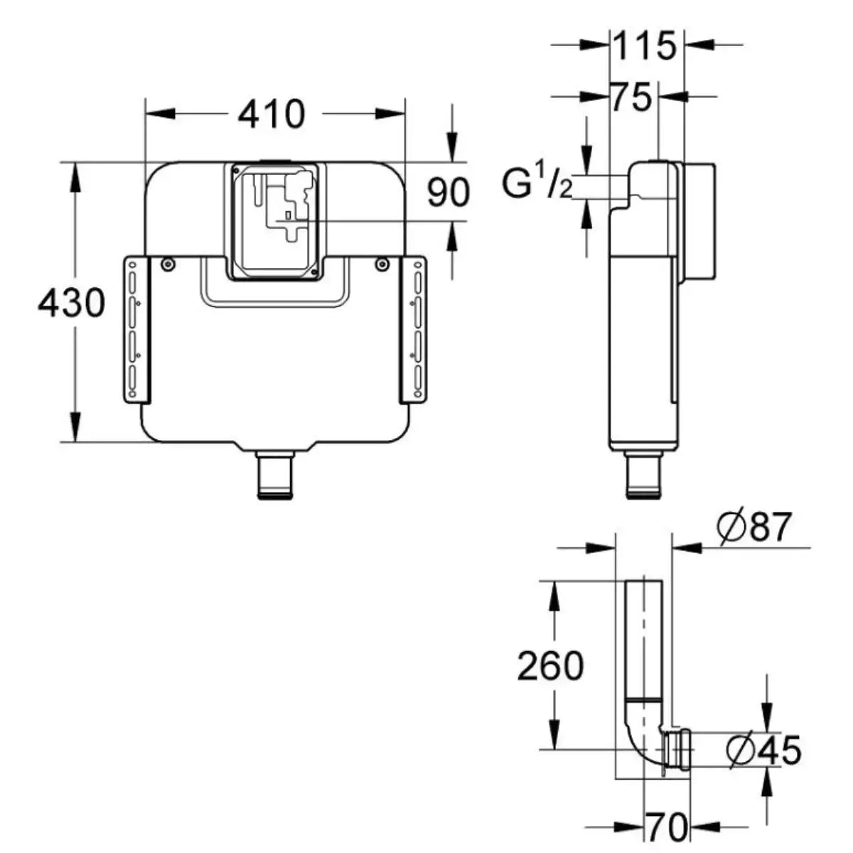 Kit Grohe cassetta WC incasso + placca Skate Cosmopolitan cromata Grohe