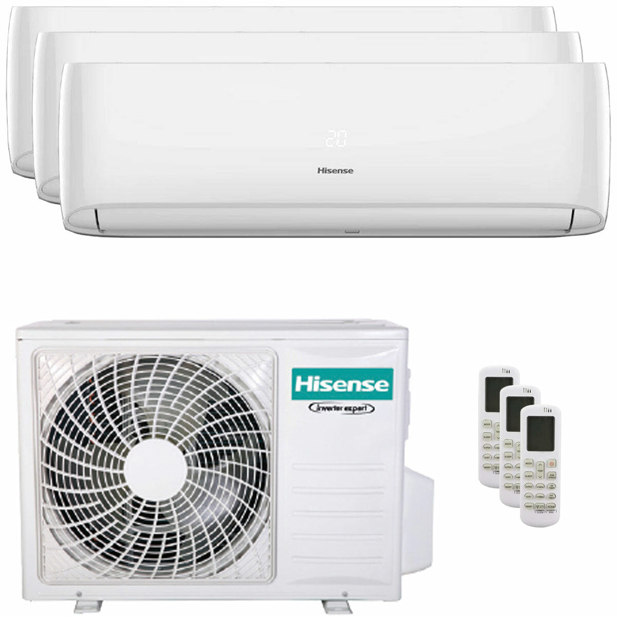 Condizionatore Hisense Hi-Comfort 2025 trial split 9000+9000+9000 BTU inverter A++ wifi unità esterna 6.3 kW Idrooutlet
